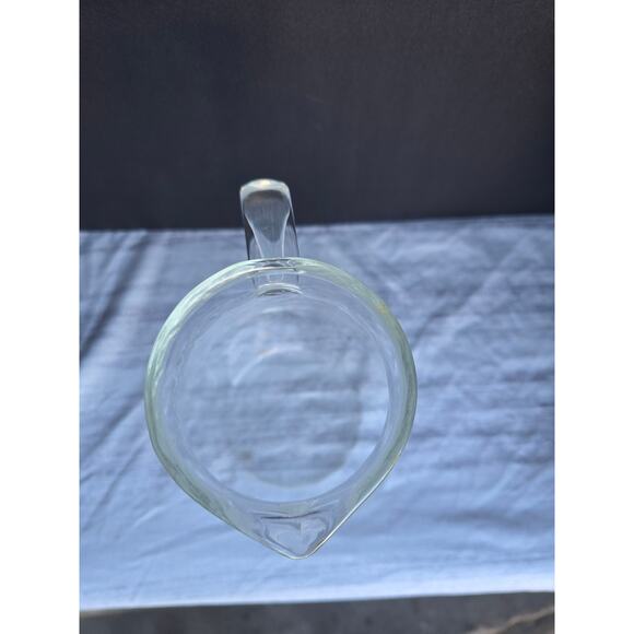 Vintage Clear Pressed Glass Pitcher Diamond Pattern Handle - Picture 3 of 4